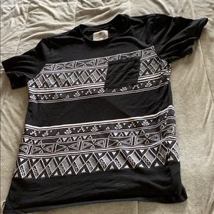 On the Byas Pacsun Tribal Black Pocket Shirt Sz M